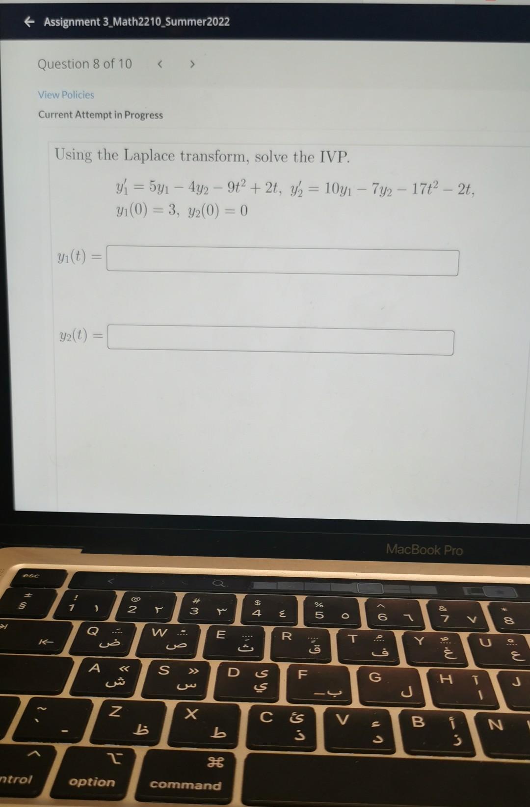 Solved ← Assignment 3_Math2210_Summer2022 Question 8 of 10 | Chegg.com