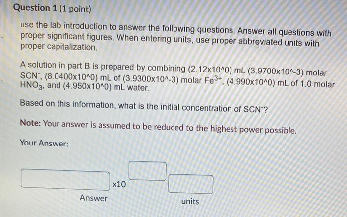Solved Question 1 (1 point) use the lab introduction to | Chegg.com