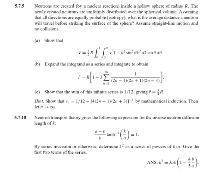 Solved 5.7.5 Neutrons are created by a nuclear reaction) | Chegg.com