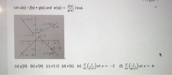 Solved W Pt Let U X F X G X And V X F X 9 X Fin Chegg Com