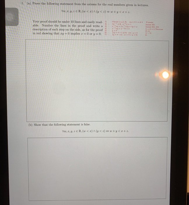 Solved 1. (a) Prove The Following Statement From The Axioms | Chegg.com