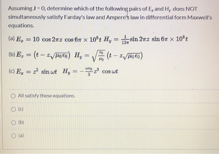 Solved Assuming J 0 Determine Which Of The Following P Chegg Com