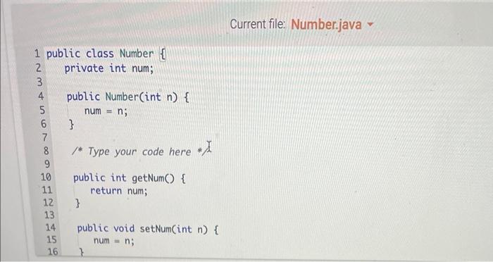 Solved Write a toString0 method for the Number class, which | Chegg.com