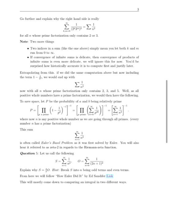 Solved The Probability of Relative Prime-ness Def. For two | Chegg.com