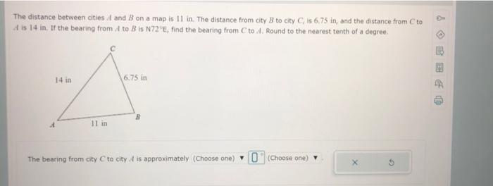 Solved The distance between cities A and B on a map is 11 | Chegg.com