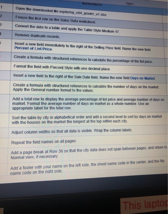 Instructions Styles Open the downloaded file Chegg