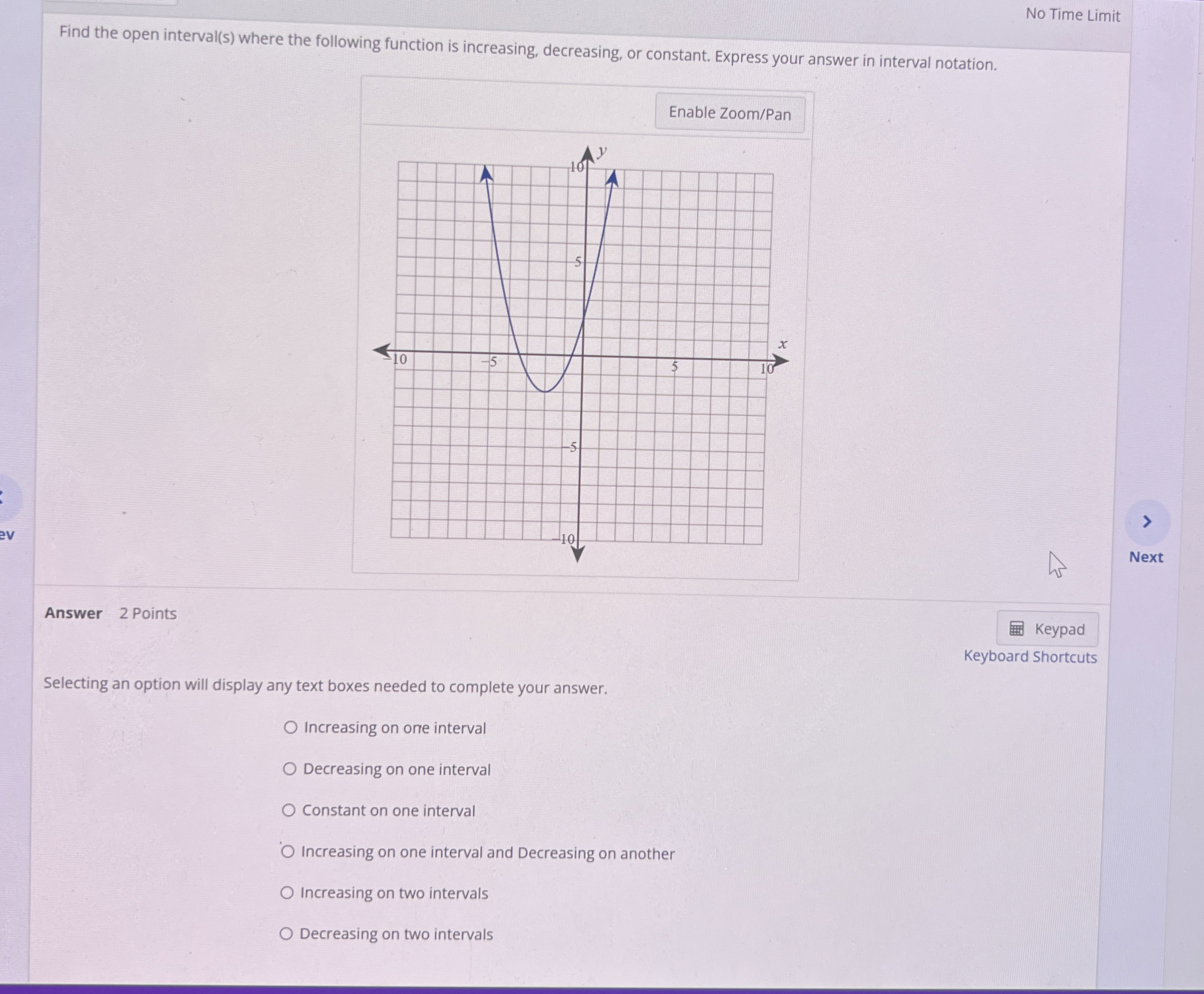 Solved No Time LimitFind the open interval(s) ﻿where the | Chegg.com