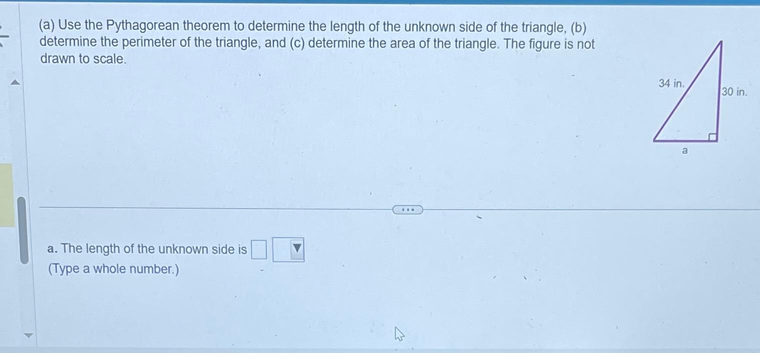 Solved (a) ﻿Use the Pythagorean theorem to determine the | Chegg.com