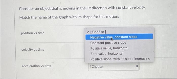Solved Consider an object that is moving in the +x direction | Chegg.com