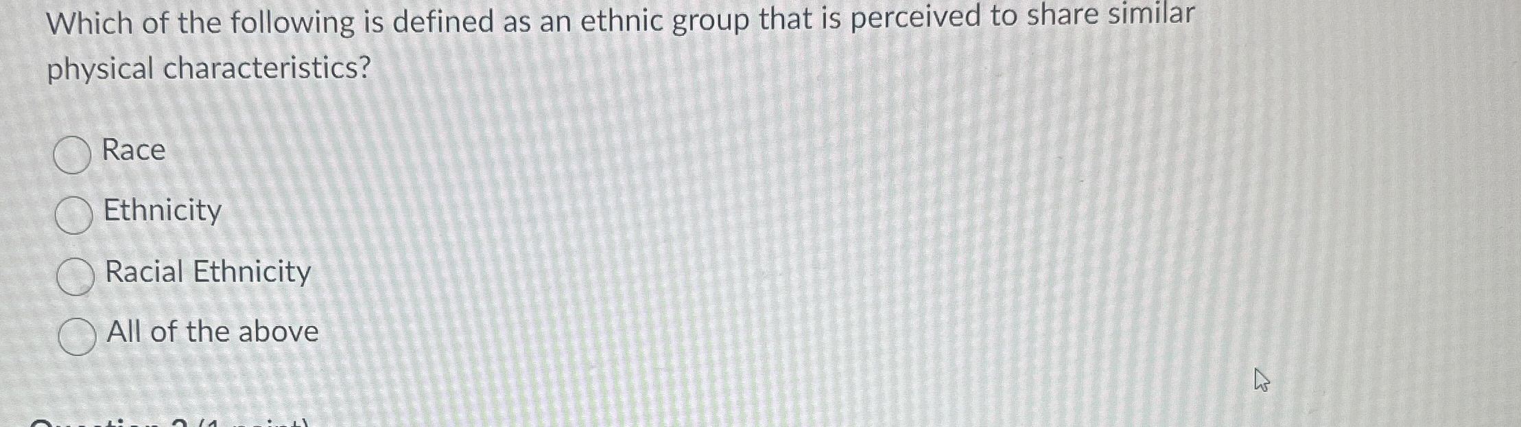 Solved Which of the following is defined as an ethnic group