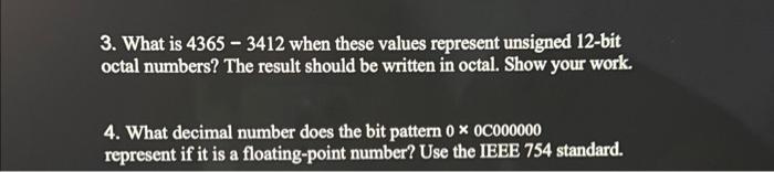 Solved 3. What is 4365−3412 when these values represent | Chegg.com