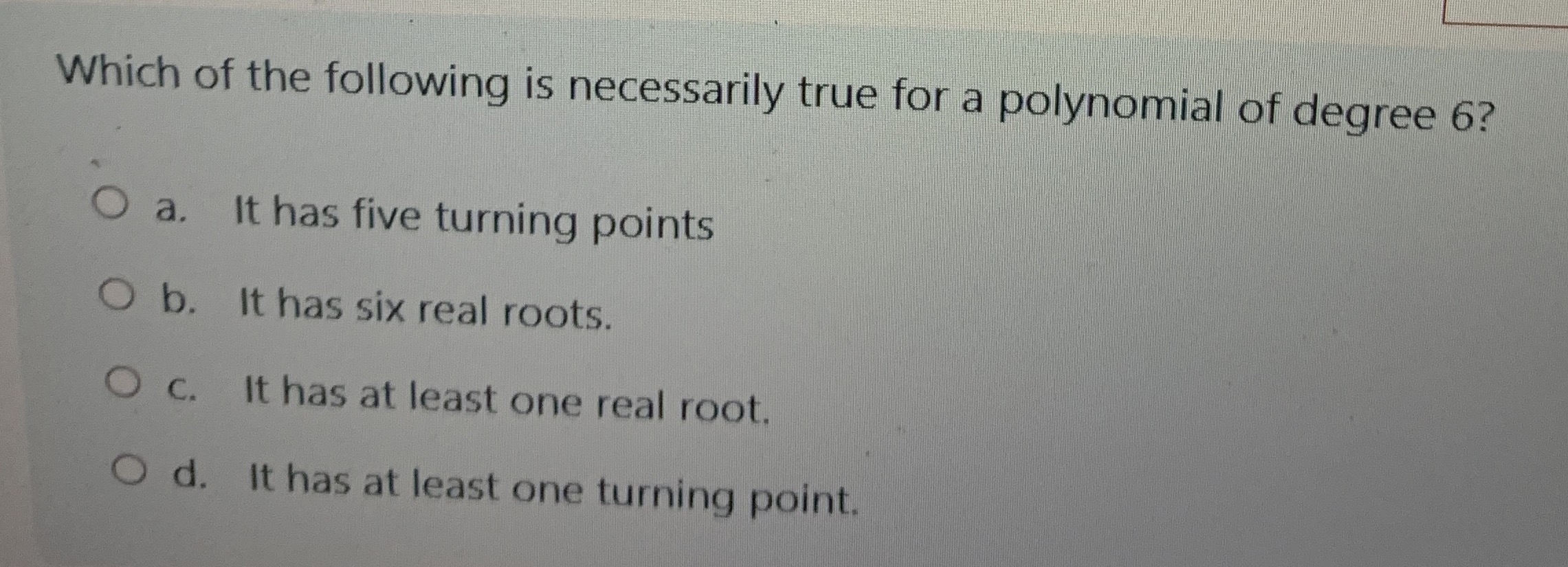 Solved Which of the following is necessarily true for a | Chegg.com