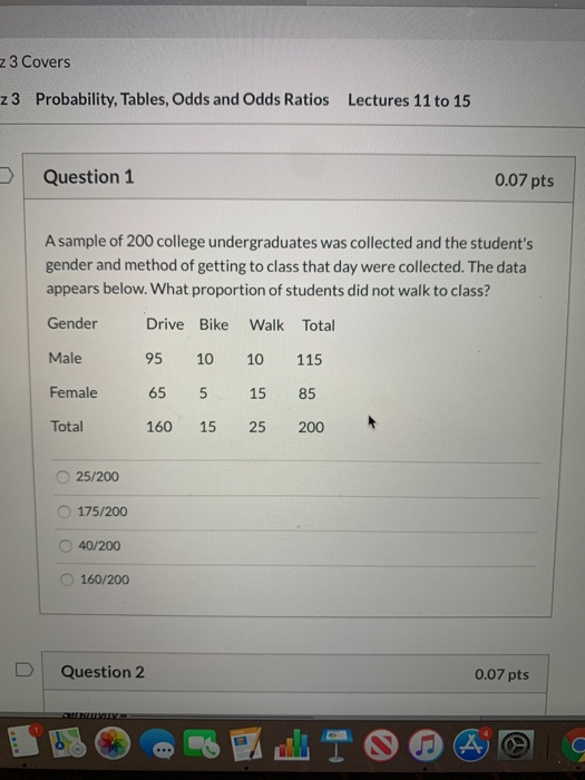 Solved 3 Covers 23 Probability Tables Odds And Odds Ratios Chegg Com