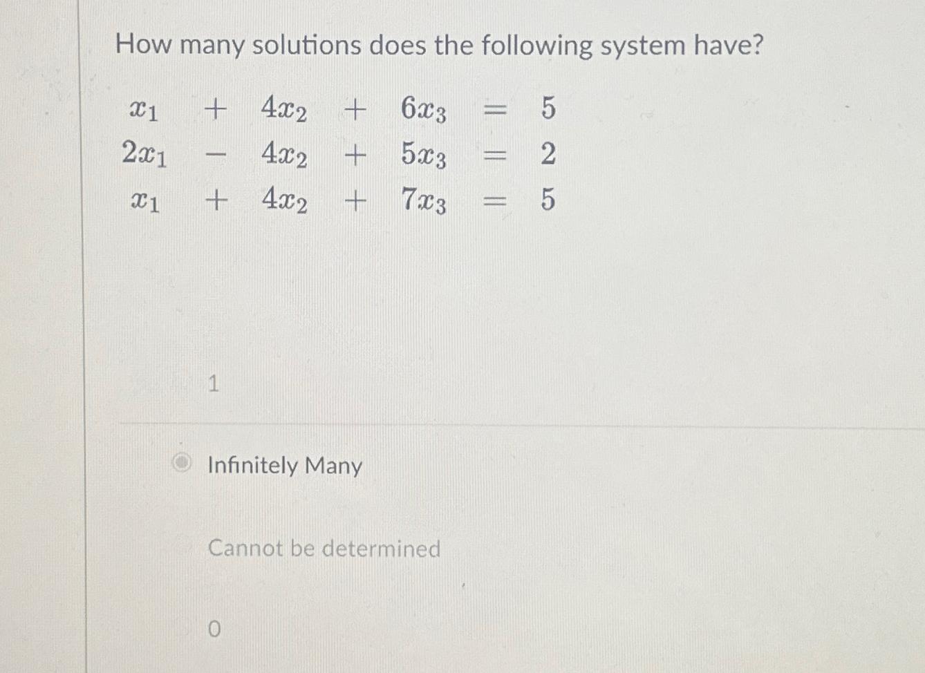 Solved How Many Solutions Does The Following System