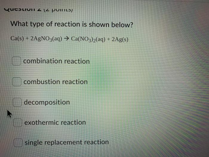 Solved Question 1 (2 points) Identify the combination | Chegg.com