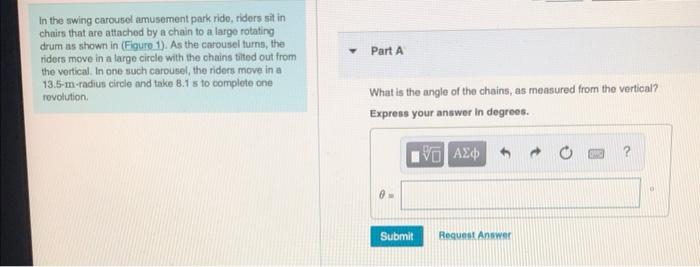 Solved Part A in the swing carousel amusement park ride, | Chegg.com