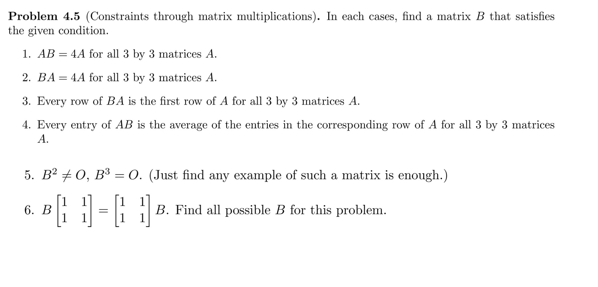 Solved Problem 4.5 (Constraints through matrix | Chegg.com