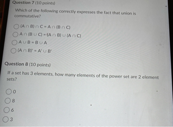 Solved Question 1 (10 points) Which of the following | Chegg.com