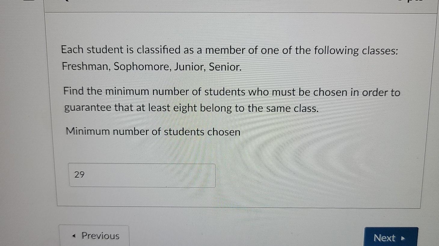 Solved Each student is classified as a member of one of the | Chegg.com