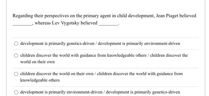 Solved Regarding their perspectives on the primary agent in