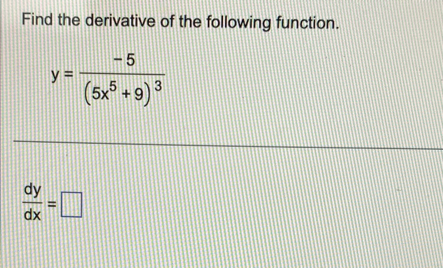 Solved Find the derivative of the following | Chegg.com