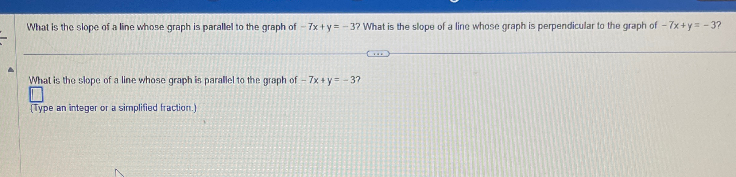 the graph of x 7 is a line parallel to