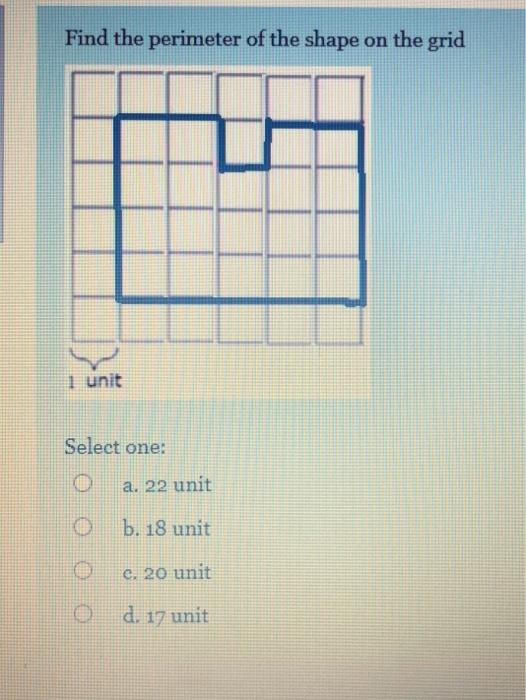 Solved Find the perimeter of the shape on the grid 1 unit | Chegg.com