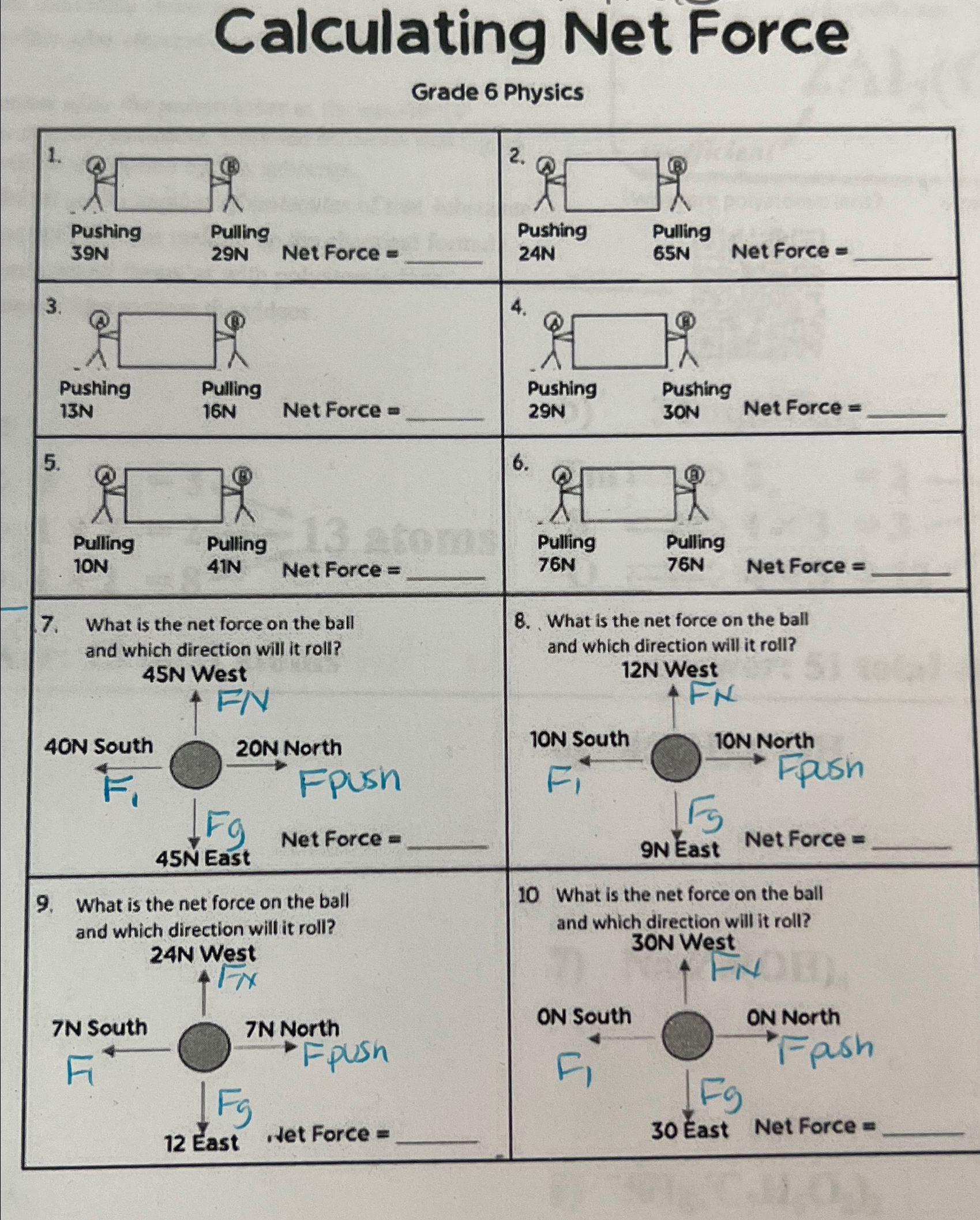 Solved Calculating Net ForceGrade 6 ﻿Physics | Chegg.com