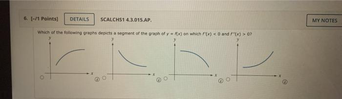 Solved 6. [-/1 Points) DETAILS SCALCHS1 4.3.015.AP. MY NOTES | Chegg.com