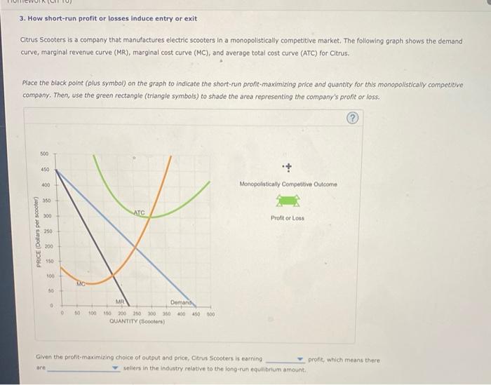 Solved 3. How short-run profit or losses induce entry or | Chegg.com