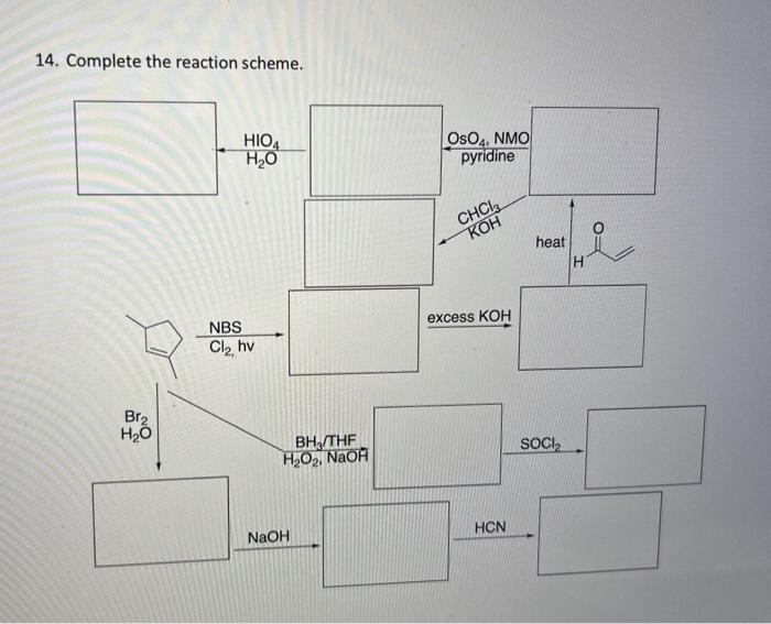 Solved 14. Complete The Reaction Scheme. | Chegg.com