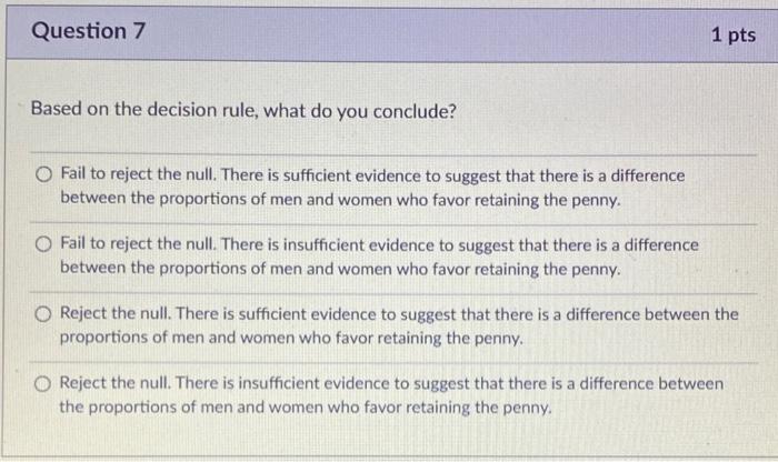 Solved Question 1 1 Pts Use The Following Information To | Chegg.com