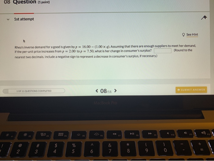 Solved 07 Question (1 point) 1st attempt See Hint Consider | Chegg.com