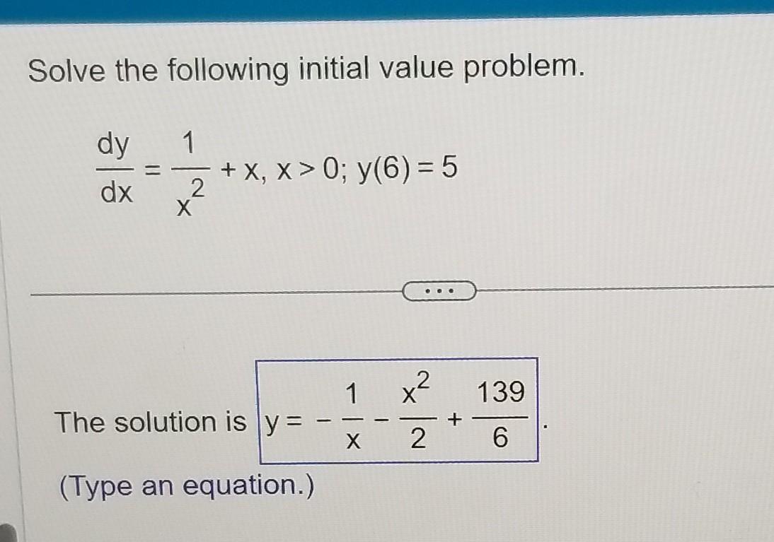 Solved Solve the following initial value problem. | Chegg.com