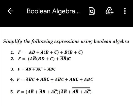 Solved Boolean Algebra... @ Simplify The Following | Chegg.com