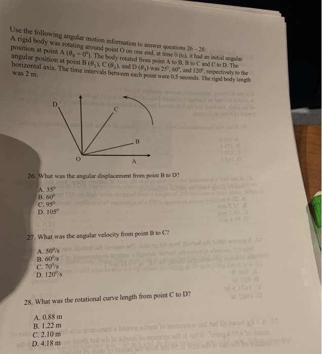 Solved Use the following angular motion information to | Chegg.com