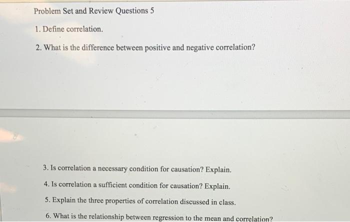 Solved Problem Set and Review Questions 5 1. Define | Chegg.com