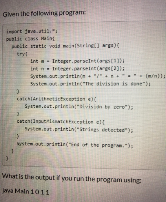 Solved Given the following program: import java.util.*; | Chegg.com