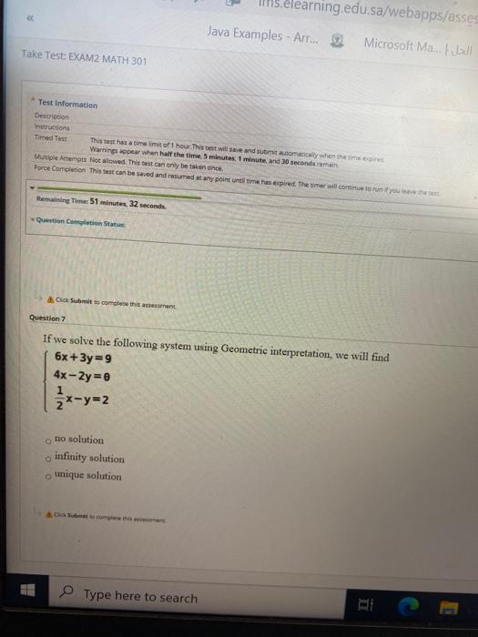 Solved * Ims.elearning.edu.sa/webapps/assess Java Examples - | Chegg.com