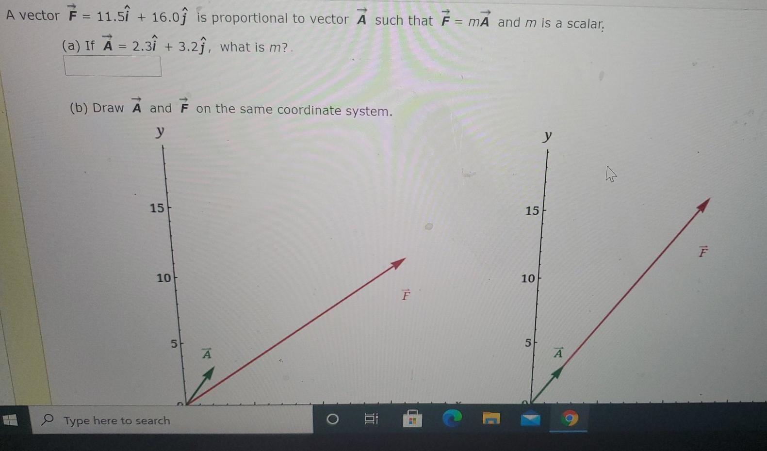 Solved A Vector F 11 5 16 09 Is Proportional To Vecto Chegg Com