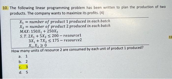 Solved 0. The following linear programming problem has been | Chegg.com