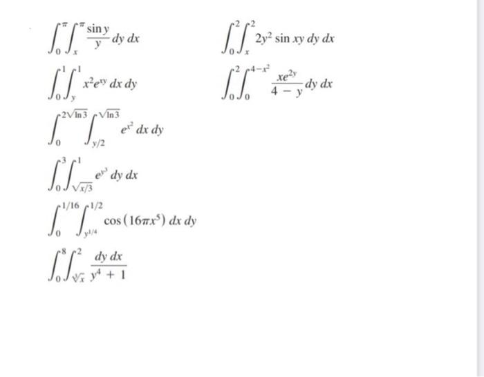 Solved sin y dy dx 2y2 sin xy dy dx te? 4 -dy dx I ST