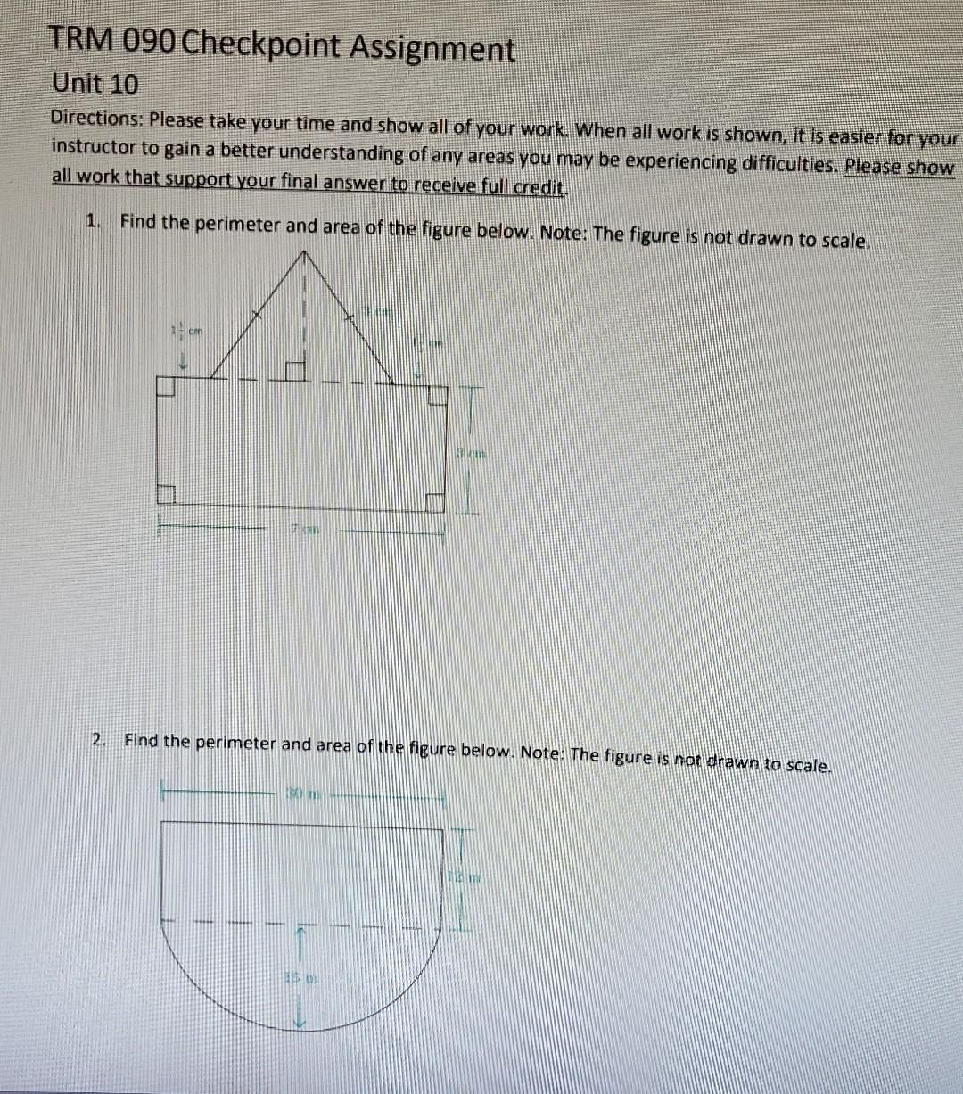 Directions To Work Please Solved Trm 090 Checkpoint Assignment Unit 10 Directions: | Chegg.com