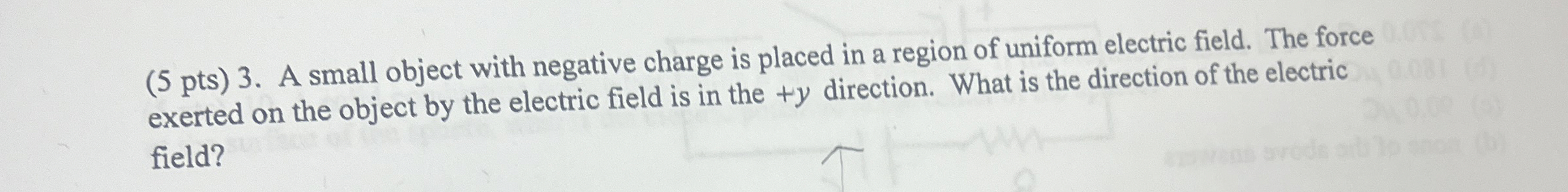 Solved ( 5 ﻿pts ) 3. ﻿A small object with negative charge is | Chegg.com
