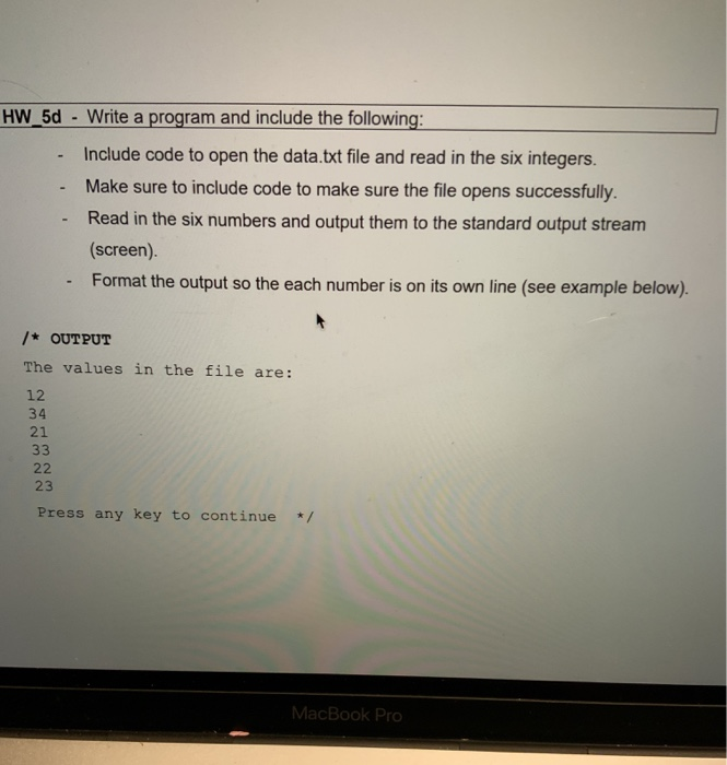 Solved HW_5d - Write a program and include the following: - | Chegg.com