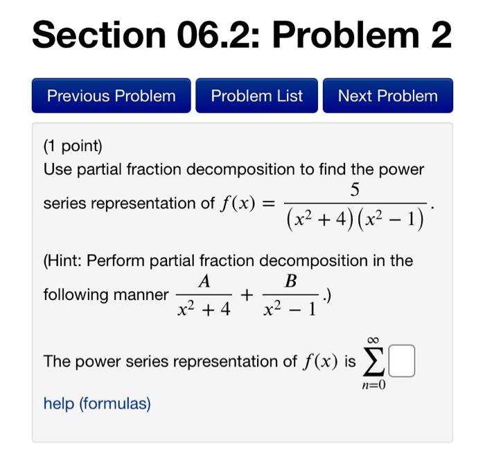 Solved Section 06.2: Problem 2 Previous Problem Problem List | Chegg.com
