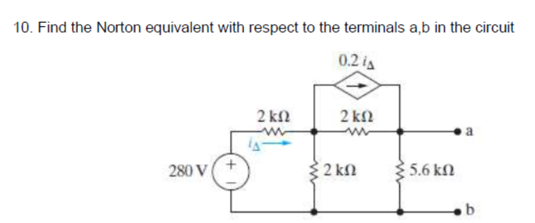 Solved Find the Norton equivalent with respect to the | Chegg.com
