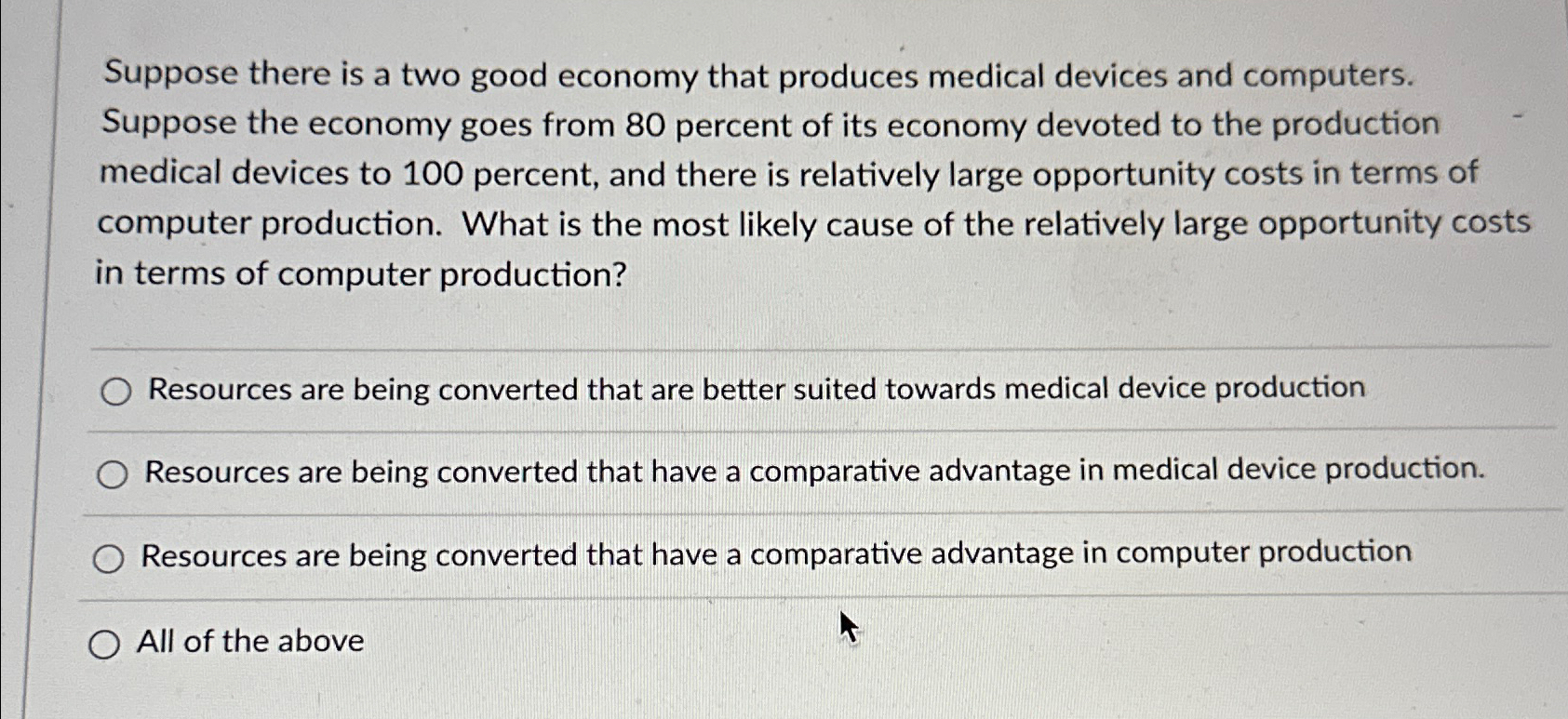 Solved Suppose there is a two good economy that produces | Chegg.com