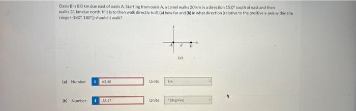 Solved Oasis B Is 8.0 Km Due East Of Oasis A. Starting From | Chegg.com