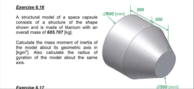 Solved Exercise 6.16A structural model of a space capsule | Chegg.com